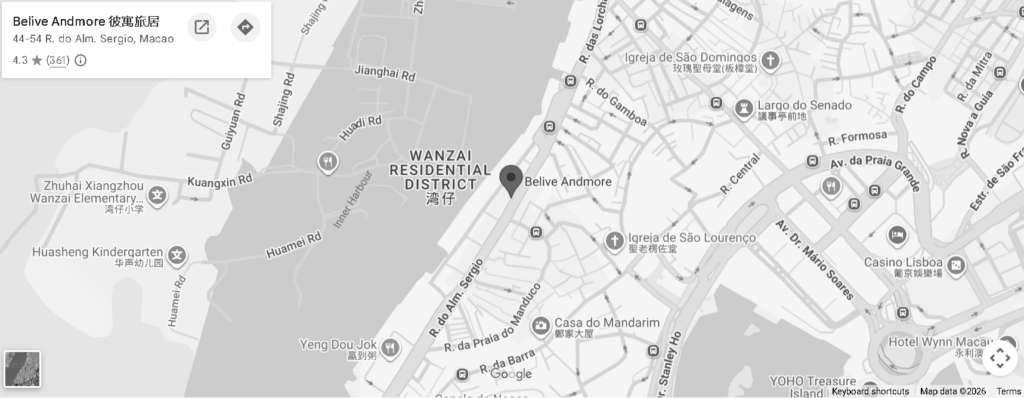 The picture is actually a map showing the location of Belive&More, the co-living and hotel that is the topic of this article