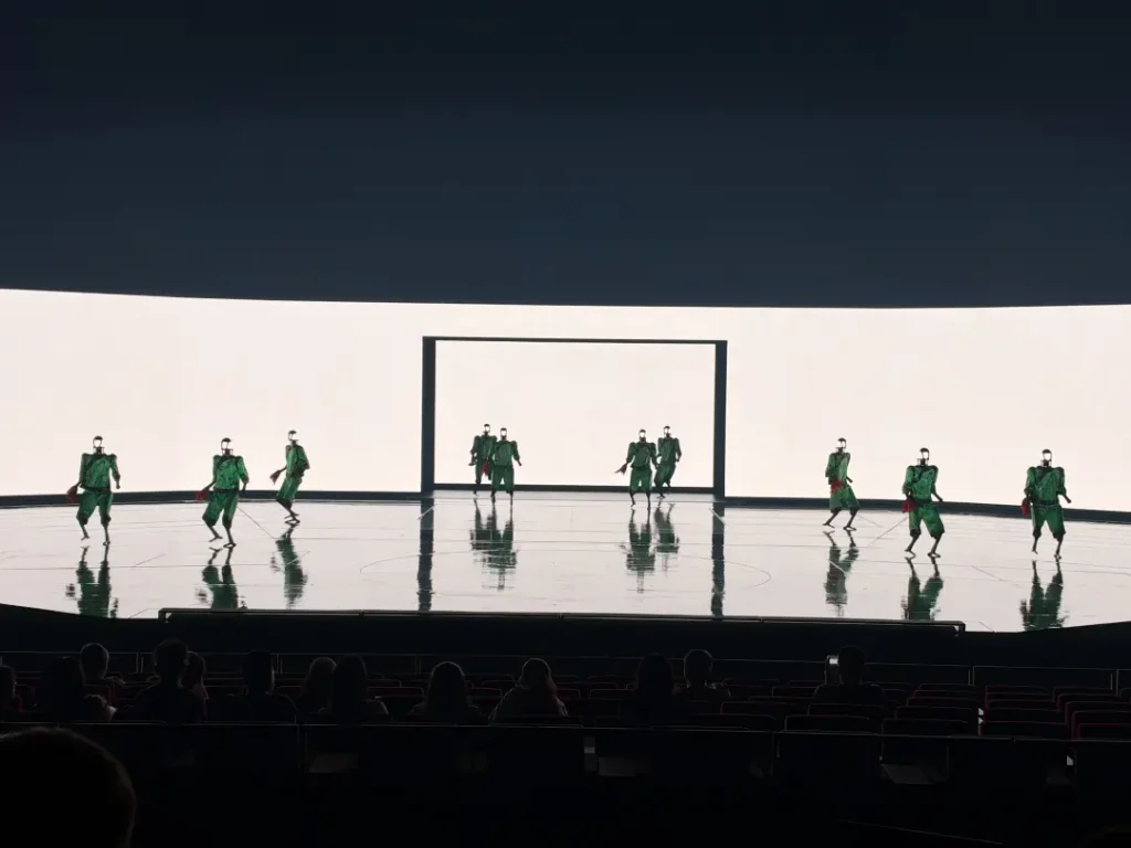 Robots entering the scene during the residency show MGM 2049 in Macau